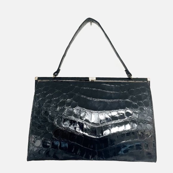 Large Vintage Vassar Style Alligator Handbag